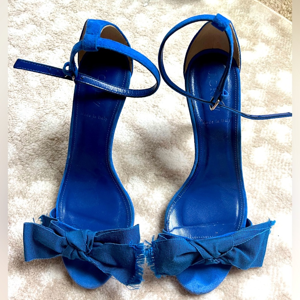 Jcrew bow suede heel